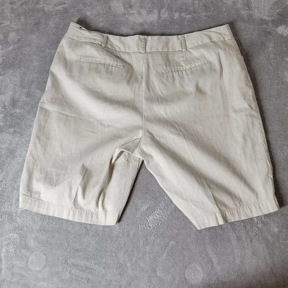 George Womens Shorts 18 Plus Beige Zip Fly London Fit Lightweight Casual B12E
